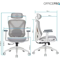 Крісло офісне Officepro Atlas OC630-W-LG-LG White/Light Gray (OC630-W-LG-LG) - мініатюра 15