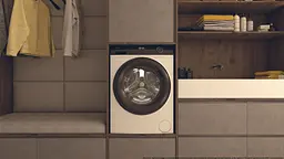 Пральна машина Haier фронтальна 7 кг 1400 A+++ 44 см дисплей пара інвертор люк чорний прямий привід білий - мініатюра 2