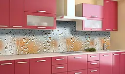 Вініловий кухонний фартух Happy Pocket Мокре скло наклейка для кухні ПВХ краплі роса Текстура Сірий Z181600 - мініатюра 3