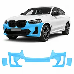 Антигравійна захисна бронеплівка за лекалами для BMW X4 G02 facelift 2021- передній бампер