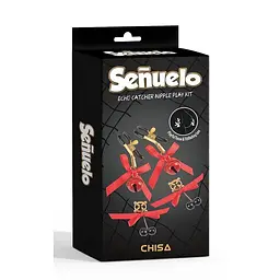 Набір затискачів на соски з дзвіночками Senuelo Chisa, червоний, 2 пари - мініатюра 6