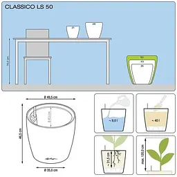 Вазон Lechuza Classico Premium LS 50 чорний (16109) - мініатюра 3