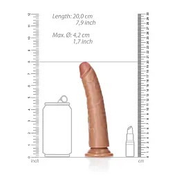 Фалоімітатор RealRock Slim Realistic 7", 18 см (тілесний) - мініатюра 5
