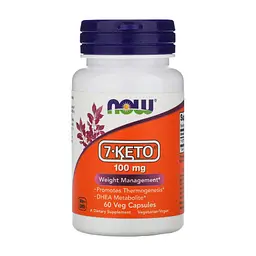Вітамін Now Foods 7-KETO, (Дегідроепіандростерон), 100 мг, 60 вегетаріанських (NOW-03013)