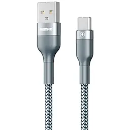 Кабель Remax Sury 2 USB 2.0 to Type-C 2.4 A 1 метр посилений обплетення (RC -064a-s) сірий - мініатюра 1