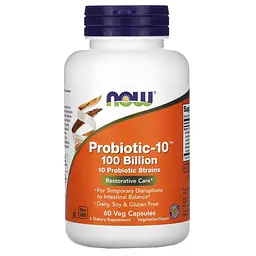 Пробіотики і пребіотики NOW Probiotic-10 100 billion, 60 вегакапсул
