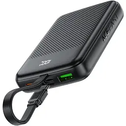 Універсальна мобільна батарея Acefast 10000mAh 22.5W PD,QC3.0 2xUSB-C,USB-A, with build Type-C cable, M13 Чорний - мініатюра 2
