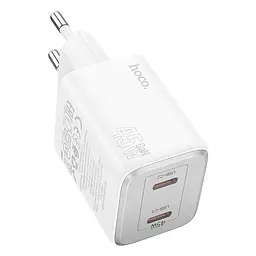Адаптер мережевий Hoco Elogiado dual-port charger N42 2Type-C, 45W/3A, PD/QC - мініатюра 3
