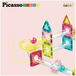 Конструктор Picasso магнітний Tiles Mini Diamond Marble Run Track Set 60 деталей (817338028299) - мініатюра 6