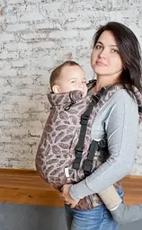 Ерго рюкзак регульований від народження 0 - 18 місяців "Adapt" Coolbabka Шоколадний Feathers - мініатюра 3
