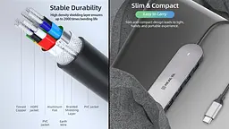 USB-хаб Real-el CQ-415 USB Type-C 4-в-1 - миниатюра 9