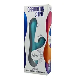Вібратор кролик Alive Caribbean Shine 21 см блакитний - мініатюра 3