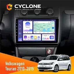 Штатна магнітола Volkswagen Touran 2010-2015 Climate Cyclone C10-011 4x64, DSP Cyclone (НФ-00006655)