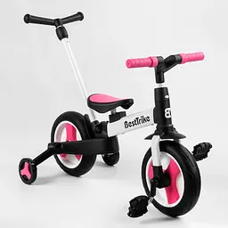 Велосипед-трансформер 55475 Best Trike колеса PU 10”, батьківська ручка, знімні педалі, в коробці (6989228360049)