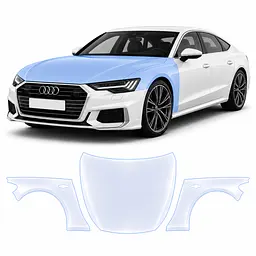 Антигравійна захисна бронеплівка за лекалами для Audi A5 F5 facelift 2020-2024 - капот і передні крила