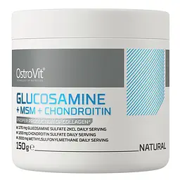 Препарат для суглобів і зв'язок Glucosamine+MSM+Chondroitin, 150 грам Натуральний OstroVit fit0019412