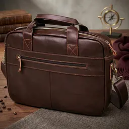 Стильна сумка для ноутбука Vintage 20681 коричнева - мініатюра 4
