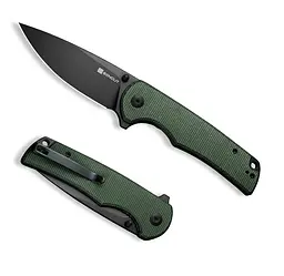 Ніж складаний Sencut Praktisk S24019-3 зелений Micarta, чорне лезо