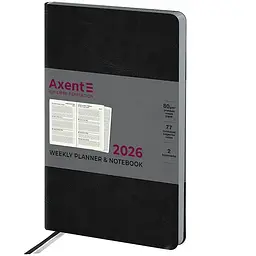 Тижневик Axent датований 2026 Partner City Soft 125х195, чорний (8521-26-01-A)