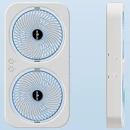 Настільний вентилятор F105 Dual-Fan Design 1800mAh Blue - мініатюра 2
