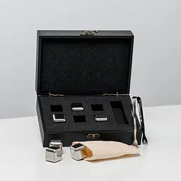 Подарунковий набір Whiskey Stones "Сталевий" чорний - 6 сталевих кубиків для охолодження віскі - мініатюра 3