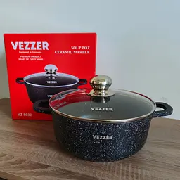 Каструля Vezzer з кришкою 22 см 3.5 л чорна (VZ8039) - мініатюра 9