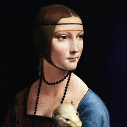 Інтер'єрна картина Пані з горностаєм, Леонардо да Вінчі, Leonardo da Vinci, Lady with an Ermine, інтер'єрний декор, 80×60 см (id6951) - мініатюра 4