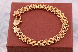 Браслет Xuping Jewelry бісмарк 21.5 см 8 мм золотистий