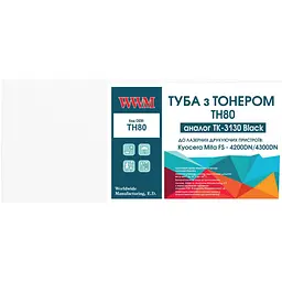 Туба з тонером WWM для KYOCERA FS-4200DN/4300DN аналог TK-3130 Black ( 25000 ст.) (TH80) з чипом - мініатюра 2