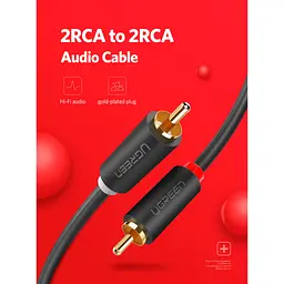 Кабель мультимедійний 2xRCA M to 2xRCA M 3.0m AV104 black Ugreen (10519) - мініатюра 6