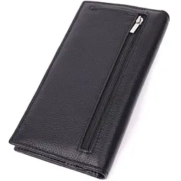 Жіночий вертикальний гаманець на магнітах із натуральної шкіри ST Leather 22538 чорний - мініатюра 6
