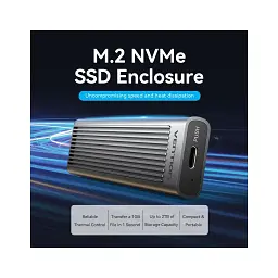 Кишеня зовнішня Vention SSD M.2 (NVME) M-key USB Type-C 3.2 10Gbps Heat Sink Aluminum (KPKH0) - мініатюра 2