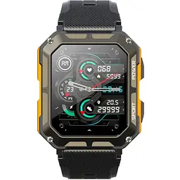 Смарт-годинник Lemfo C20 Pro силіконовий ремінець Black Orange (16354-hbr) - мініатюра 2