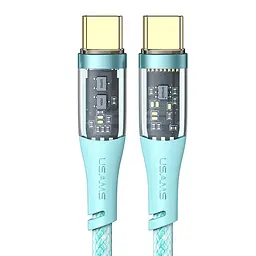 Кабель Type-C To Type-C 100W Aluminum Alloy Transparent Data Cable Icy Series 1.2м Зелений (6958444995533)