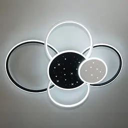 LED люстра модерн 2448WH+BK dimmer - мініатюра 4