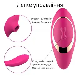 Вібратор з вакуумною стимуляцією I’MCUM DoubleLick Pro Фіолетовий (IM-KCD210-purple) - мініатюра 3