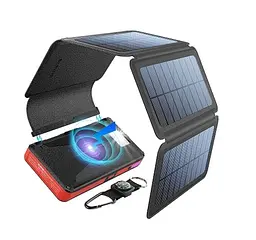 Сонячний зарядний пристрій Solar panel (5 панелей по 8W) VerWireless Charging 20000mAh (PN-W09)