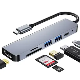Адаптер CasePro Type-C to HDTV 6 в 1 для MacBook Air - мініатюра 3