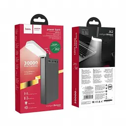 Повербанк зовнішній акумулятор Power bank із вбудованою лампою 30000mAh чорний HOCO J62 - мініатюра 6