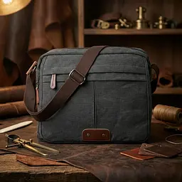 Сумка чоловіча 14585 Vintage сіра - мініатюра 4