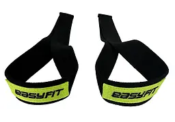 Лямки атлетичні EasyFit Delta Long для станової тяги чорні (EF-0050)