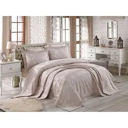Покривало з наволочками Miray Beige 240 x 260 см Gardines pbe0051050