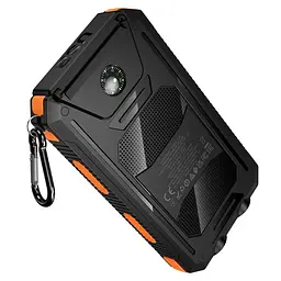 Power bank Hoco J164 8000mAh c LED ліхтариком на сонячній панелі чорний - мініатюра 3