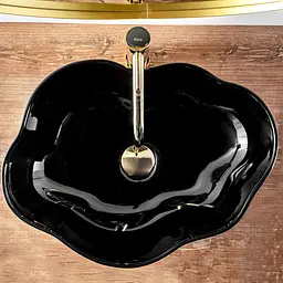 Умивальник Rea Pearl black накладний чорний REA-U0858, Чорний - мініатюра 4