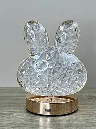 Дитяча LED-лампа нічник Bunny PC-8206 акумуляторна декоративна з кришталевим ефектом і сенсорним керуванням 3 режими - мініатюра 3