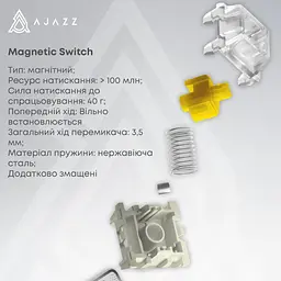 Клавіатура ігрова механічна Ajazz AK-680-MAX Magnetic Switch RGB USB White - мініатюра 6