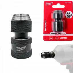 Перехідник ударний ShW MILWAUKEE, з квадрата 1/2'' на 1/4'' Hex - мініатюра 4