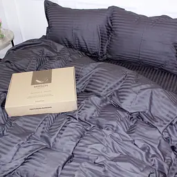 Постільна білизна MirSon Satin 30-0012DarkGray 160х220 Сімейний (2200005252017) - мініатюра 7