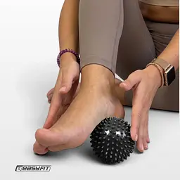 Масажний м'ячик EasyFit PVC 7.5 см жорсткий чорний - мініатюра 5