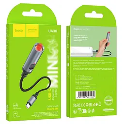 Портативний прикурювач запальничка Hoco UA30 Type-C Black - мініатюра 6